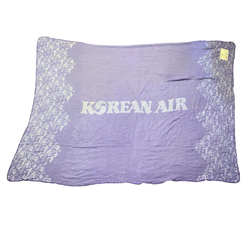 Vintage Korean Air First Class Cabin Airline Plane In-Flight Blanket 50" x 70"